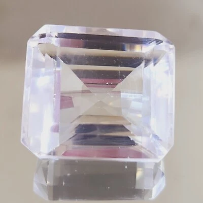 Impecable 105,75 quilates calefacción Ceilán zafiro blanco corte esmeralda piedra preciosa suelta EE. UU. 97 Foto 1 de 4