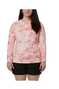 Hang Ten Damen UPF 50+ schnelltrocknendes Langarm-Sonnen-T-Shirt mit Reißverschluss und Tasche - pink XL - Bild 1 von 4