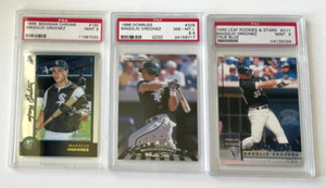1998 Bowman Chrome, Leaf, Donruss Magglio Ordonez Rookie Lot PSA 9 Mint