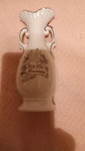 Vintage lefton Silver 25th Anniversary Bud Porcelain Vase. Import Japan with