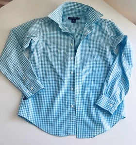 Brooks Brothers Boys Size Youth M. Non Iron Light Blue Check Cotton Dress Shirt - Picture 1 of 6