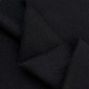 Black 100% Cotton Sweatshirt Fleece Fabric - 60" Wide -  Sold by the Yard - Picture 1 of 4