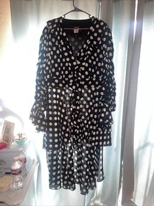 Ashro Plus Size 3 X Dress Polka Dot, shorten the front long in the back - Picture 1 of 4
