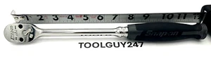 SNAP ON TOOLS FHL100 DT 3/8" Dr 100 Tooth DK GREY Soft Grip Long Ratchet NEW+ - Picture 1 of 12
