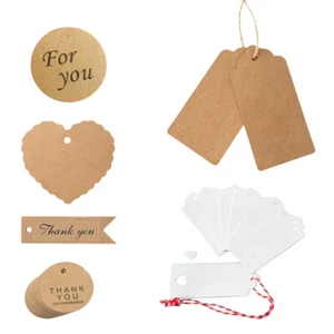 100 piezas etiquetas de regalo de papel Kraft botellas de deseos/boda/etiqueta artesanal casera hágalo usted mismo - Imagen 1 de 16