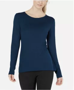 NWT Womens Ideology Pacific Teal Long Long Sleeve Keyhole-Back Top Size XXL $40 - Picture 1 of 6