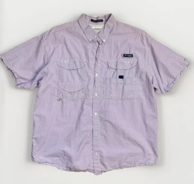 Camisa Columbia SUPER BONEHEAD Omni Wick púrpura guinga SS / XL para hombre Foto 1 de 4