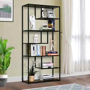 Book Shelf 6Tier Industrial Storage Shelves Bookcase Display Rack Organizer Unit - Picture 1 of 11
