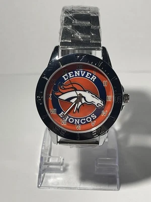 Reloj Denver Broncos NFL Team Logo Para Hombre Acero Inoxidable Plateado NUEVO Foto 1 de 4