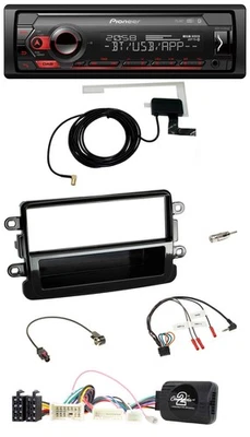 Pioneer DAB USB Lenkrad Bluetooth Autoradio für Dacia ab 2012 piano schwarz - Bild 1 von 4