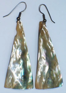 PENDIENTES COLGANTES VINTAGE CONCHA DE ABULÓN - Imagen 1 de 2