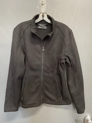 Polar King女式黑色抓绒衬里全拉链夹克外套 — 第 1/4 张图片