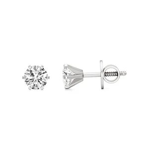 IGI Certified 1.50 Ct Lab Grown Diamond Stud Prong Earrings 14k White Gold - Picture 1 of 13