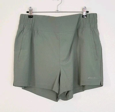 New Eddie Bauer Women's XL Treeline Shorts Green Pockets Stretchy Active Hiking - Image 1 of 4