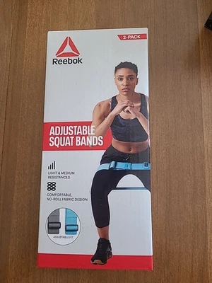 2 Pack Reebok Light & Medium Resistance Adjustable Squat Bands Workout, NIB - Image 1 of 2