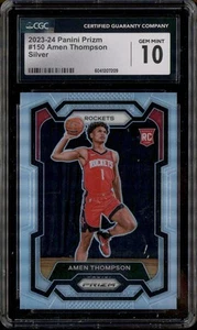 2023-24 Panini Prizm Silver #150 Amen Thompson RC Rookie CGC 10 - Picture 1 of 2