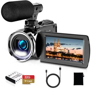 Video Camera, 4K Camcorder 36MP Vlogging Camera for YouTube, 3" IPS Screen 18... - Picture 1 of 7