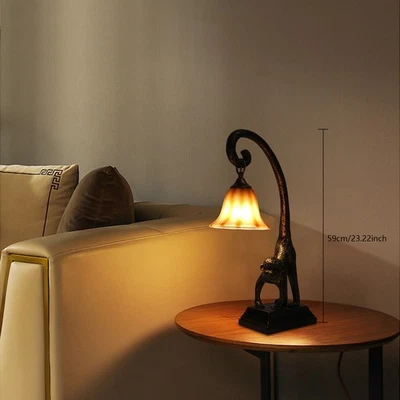 60W Glass Table Lamp Creative Monkey Bedside Table Lamp Retro Desk Lamp W/o Bulb - Image 1 of 4