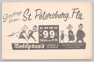 St. Petersburg FL Nohlgren's Restaurant Advertising Postcard 99 Cent Buffet - Picture 1 of 4
