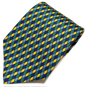 Turnbull & Asser Tie Argyle Geometric Sharp Multi Color Eye Catching Retro Style - Picture 1 of 22