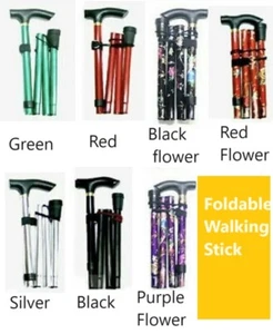 Walking Stick Easy Fold Adjustable Cane Lightweight Mobility Collapsible Sticks - Picture 1 of 42