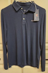 NWT Boys Vineyard Vines Navy Blue Long-Sleeve Jersey Polo Shirt, YL - Picture 1 of 5
