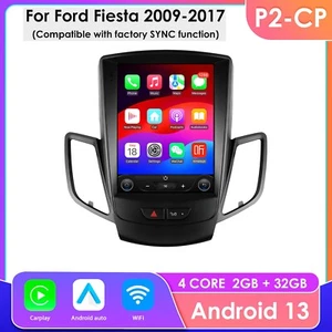 Autoradio 9.7" Android 13 GPS CarPlay WIFI per Ford Fiesta 2009-2016 stile Tesla - Foto 1 di 18