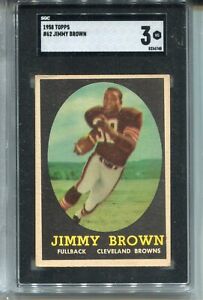 1958 Topps Football #62 Jim Brown Rookie Card Graded SGC 3