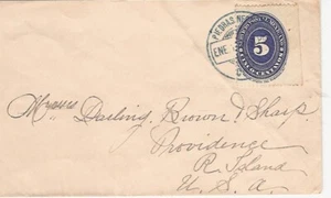 MEXICO  1891 PIEDRAS NEGRAS 5 CENTS NUMERAL TO R. ISLAND (D389) - Picture 1 of 2