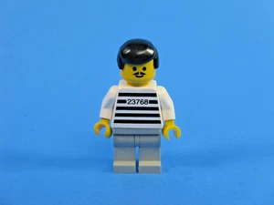 LEGO Jailbreak Joe Minifigure w/'23768' Prison Shirt Old Gray Legs 6398 #jail001 - Picture 1 of 2
