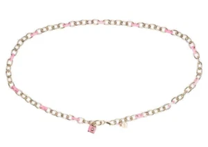 Kate Spade lock & spade chain link belt ~NWT~ Pink L/XL - Picture 1 of 2