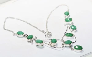 Green Onyx Gemstone Handmade Necklace Jewelry Necklace Size 18 Inches - Picture 1 of 3