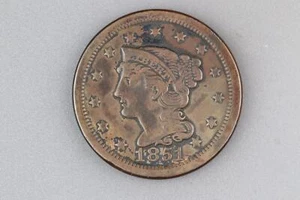1851 geflochtenes Haar großer Cent * Doppelmünzen * 112471 - Bild 1 von 2