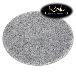 Amazing Modern Rug SUPREME Shaggy 5cm, circle, single-colour, SILVER, light grey - Picture 1 of 6