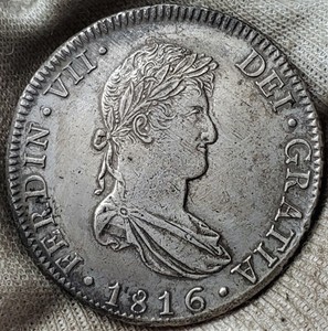 8 Reales 1816 JJ Fernando VII Mexico SPANISH COLONY High Grade !! KM# 111
