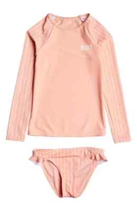 Roxy 16/XXL Girl's Field of Love Long Sleeve 2 Pc Rash Guard Tankini Swimsuit - Picture 1 of 2