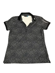 J LINDEBERG womens XL golf polo blue patterned EXCELLENT condition - Picture 1 of 8