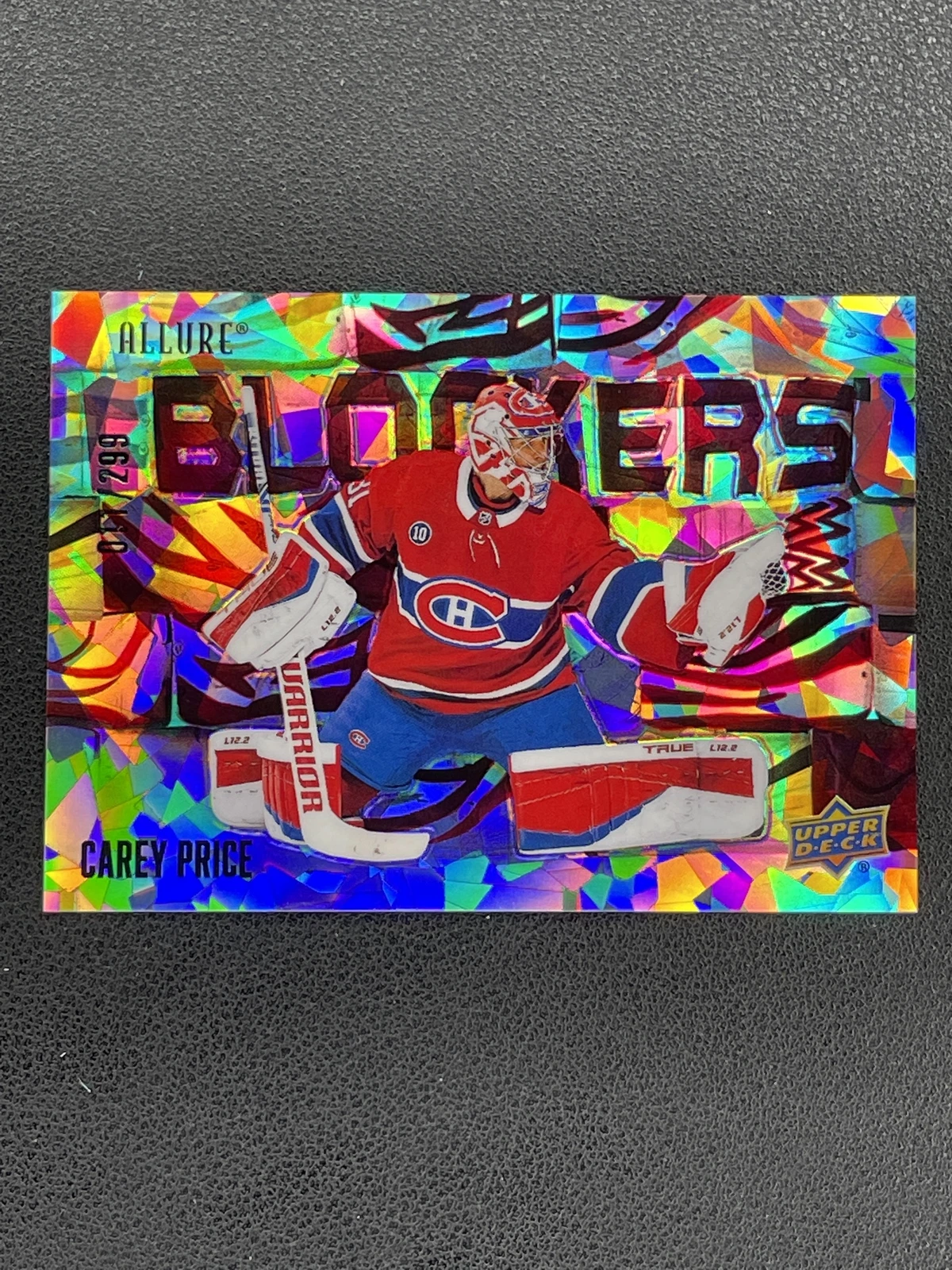 2022-23 UD Allure Carey Price Montreal Canadiens Blockers Red /299 DZOXR