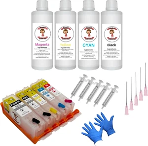 Katies Edible Ink Refillable Katie'S Edible PGI-580BK / CLI-581 BK/C/M/Y Ink ... - Picture 1 of 12