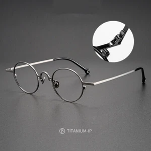 Ultralight Retro Round Titanium Eyeglass frames 10.3g Spectacles Vintage Glasses - Picture 1 of 17