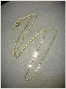 "Cadena de clip con grapas de oro amarillo liso de 14 K de 20" - Imagen 1 de 5