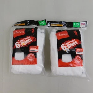 12 Pair Hanes Boy's Tagless Briefs Underwear - 14-16 Large #4548 - Picture 1 of 9
