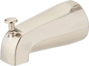 5-3/8 Inch Zinc Bathtub Diverter Spout, 1/2 Inch IPS Pipe, Brushed Nickel Finish - Picture 1 of 11