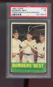1963 Topps #173 Bombers' Best Mickey Mantle Tom Tresh Bobby Richardson PSA 1 MLB - Picture 1 of 2