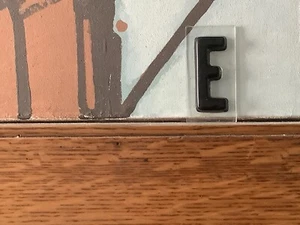 Vintage Marquee Sign Graphic Art Decor 4” ACRYLIC Raised BLACK LETTER “E” - Picture 1 of 6