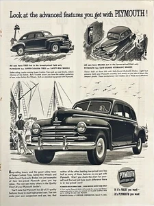 Vtg Plymouth Cars Automobile Chrysler Corp Detroit MI Print Ad Magazine 1948 - Picture 1 of 1