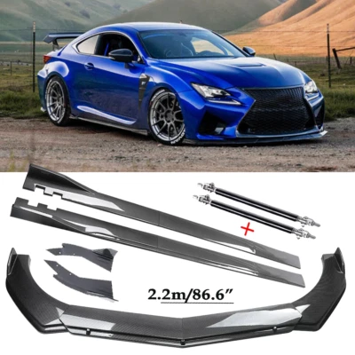 Carbon Fiber Front Bumper Lip Spoiler & Side Skirt For Lexus RC350 RC F-Sport Foto 1 de 4