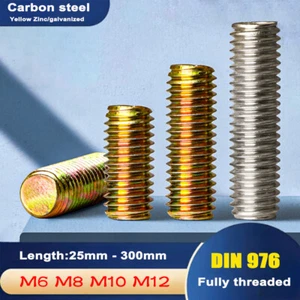 M6 M8 M10 M12 Color zinc / Galvanized Fully Threaded Bar Fastener DIN 976 - Picture 1 of 12