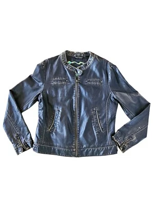 Chaqueta de motociclista Big Chill vintage de cuero sintético para mujer talla L marrón chocolate Foto 1 de 4