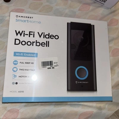 New Amcrest AD110 Wi-Fi Video Doorbell Camera –1080p HD, 2-Way Talk,Motion Alert - Image 1 of 2